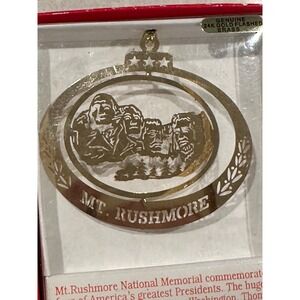 Collector Ornament Mount Rushmore Brass and 25kt gold laser cut ornament